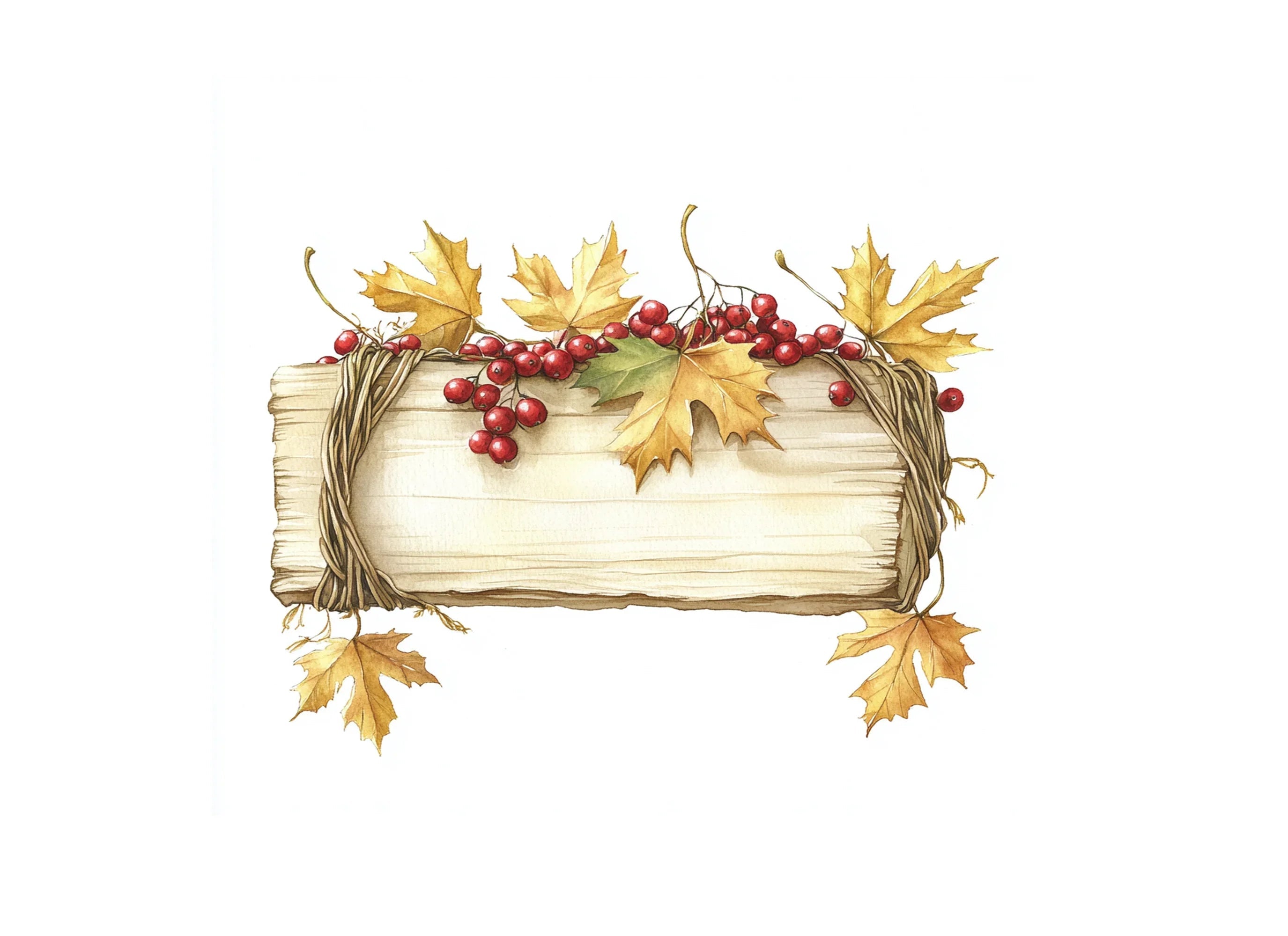 Versatile Autumn Wood Banner Clipart Bundle
