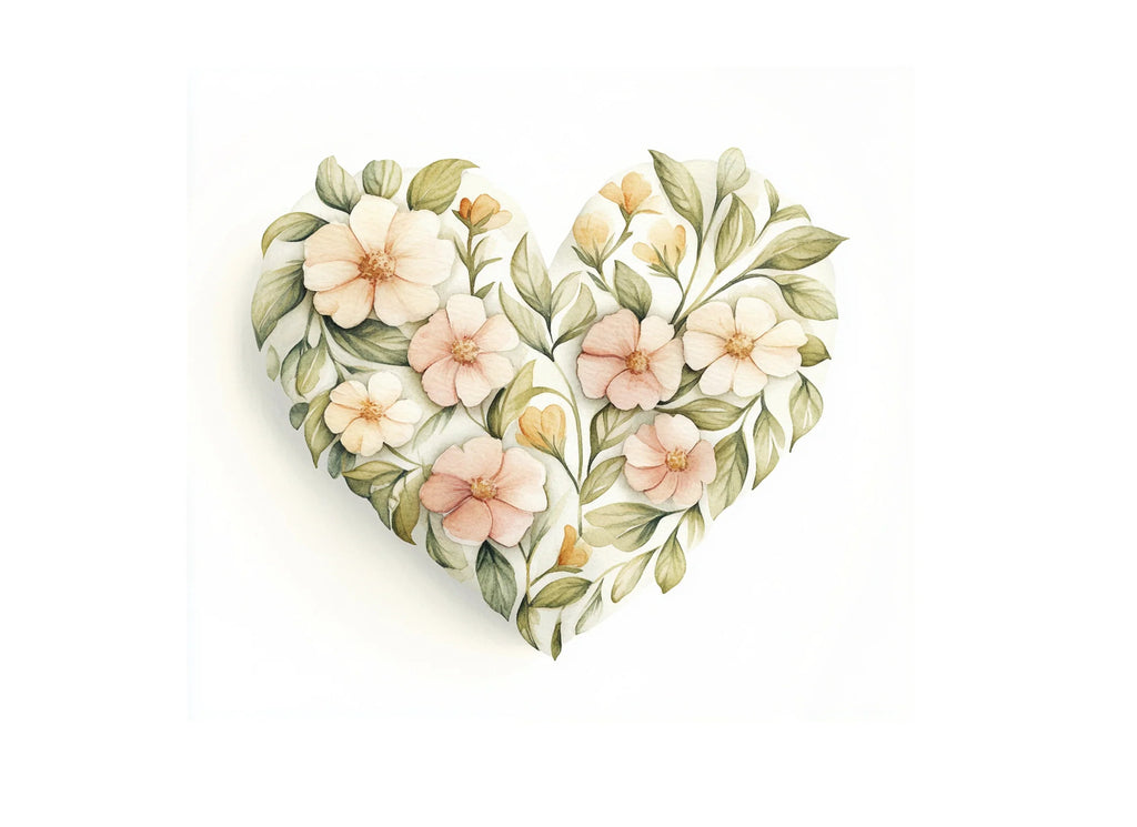 Elegant Botanical Heart Clipart Bundle
