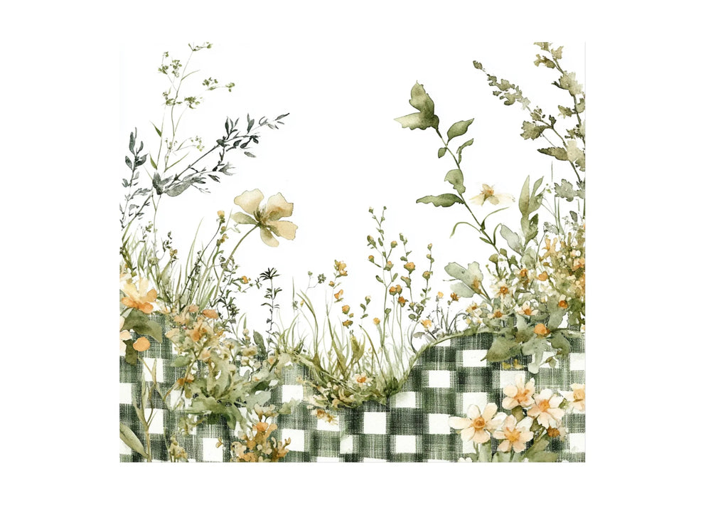Gingham Floral Clipart Bundle