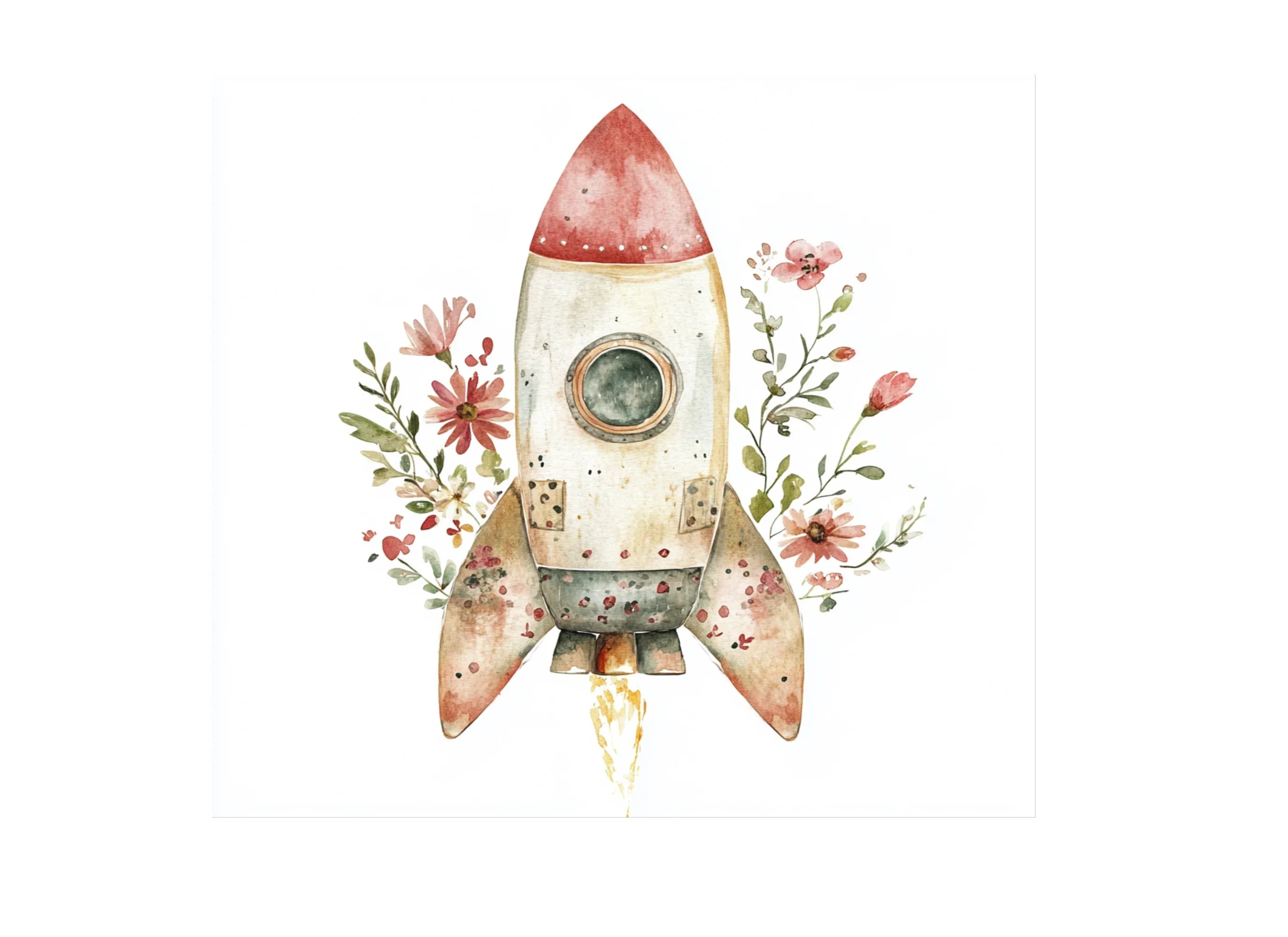 Floral Rocket Clipart Bundle
