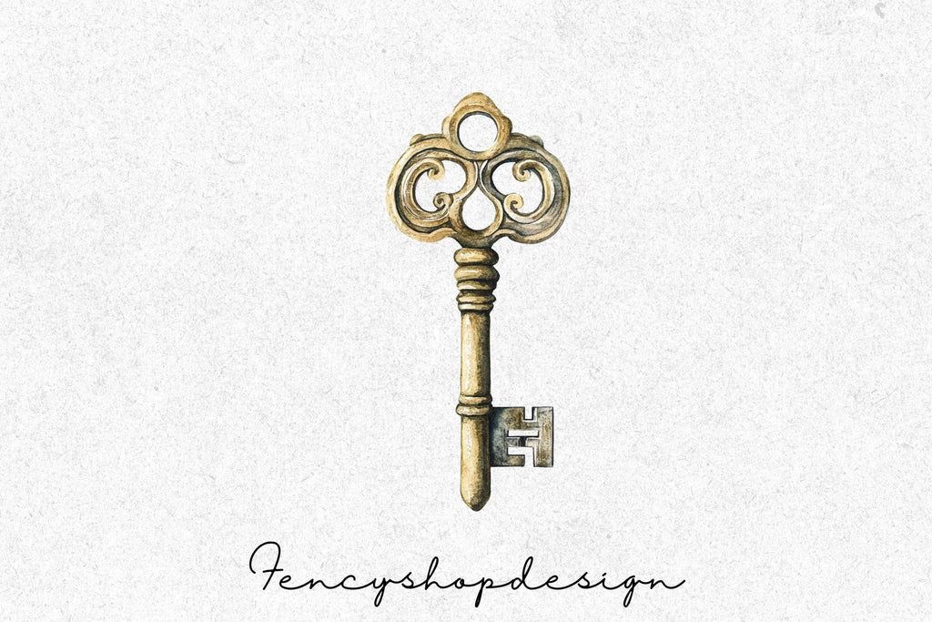 Vintage Skeleton Keys Clipart Bundle