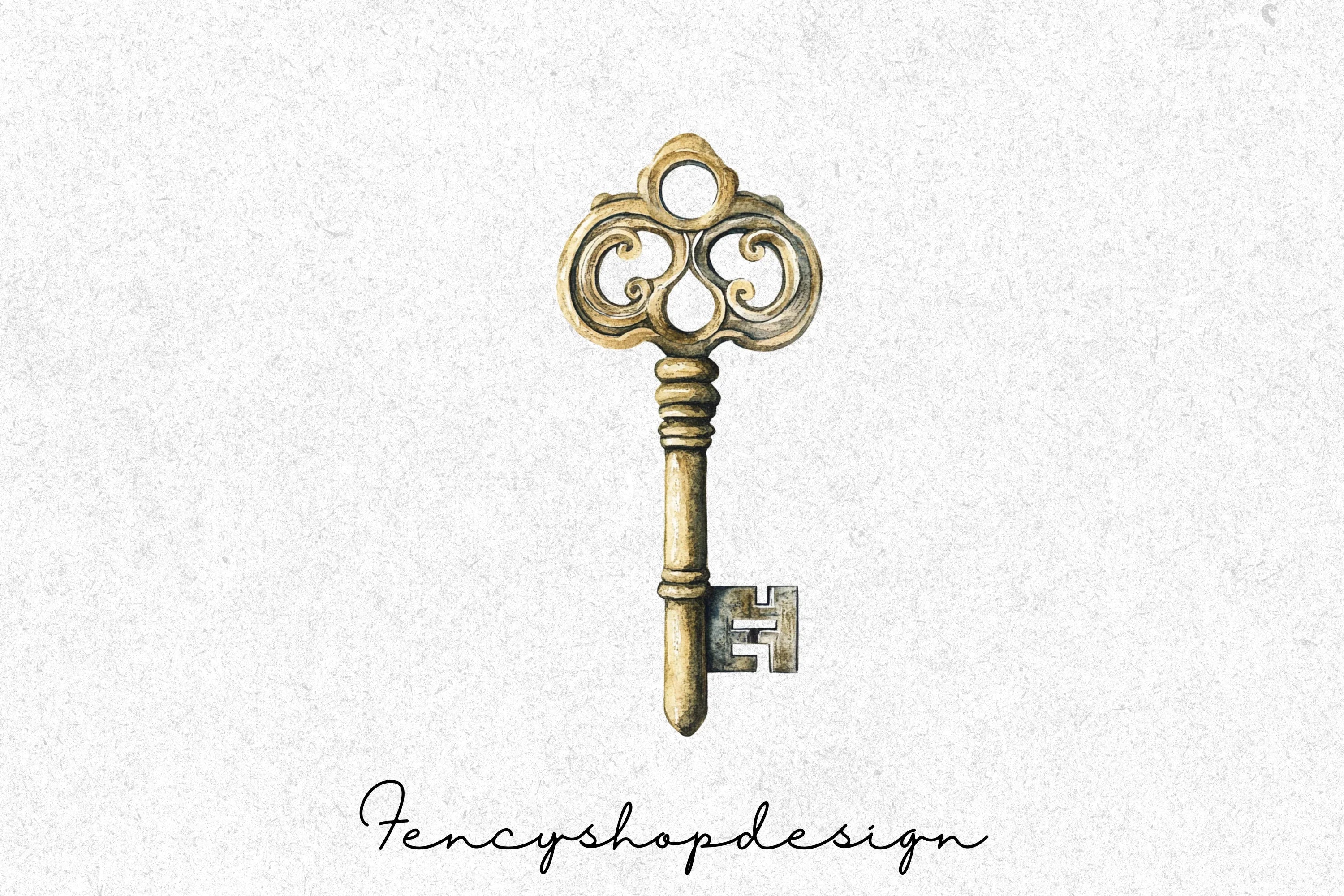 Vintage Skeleton Keys Clipart Bundle