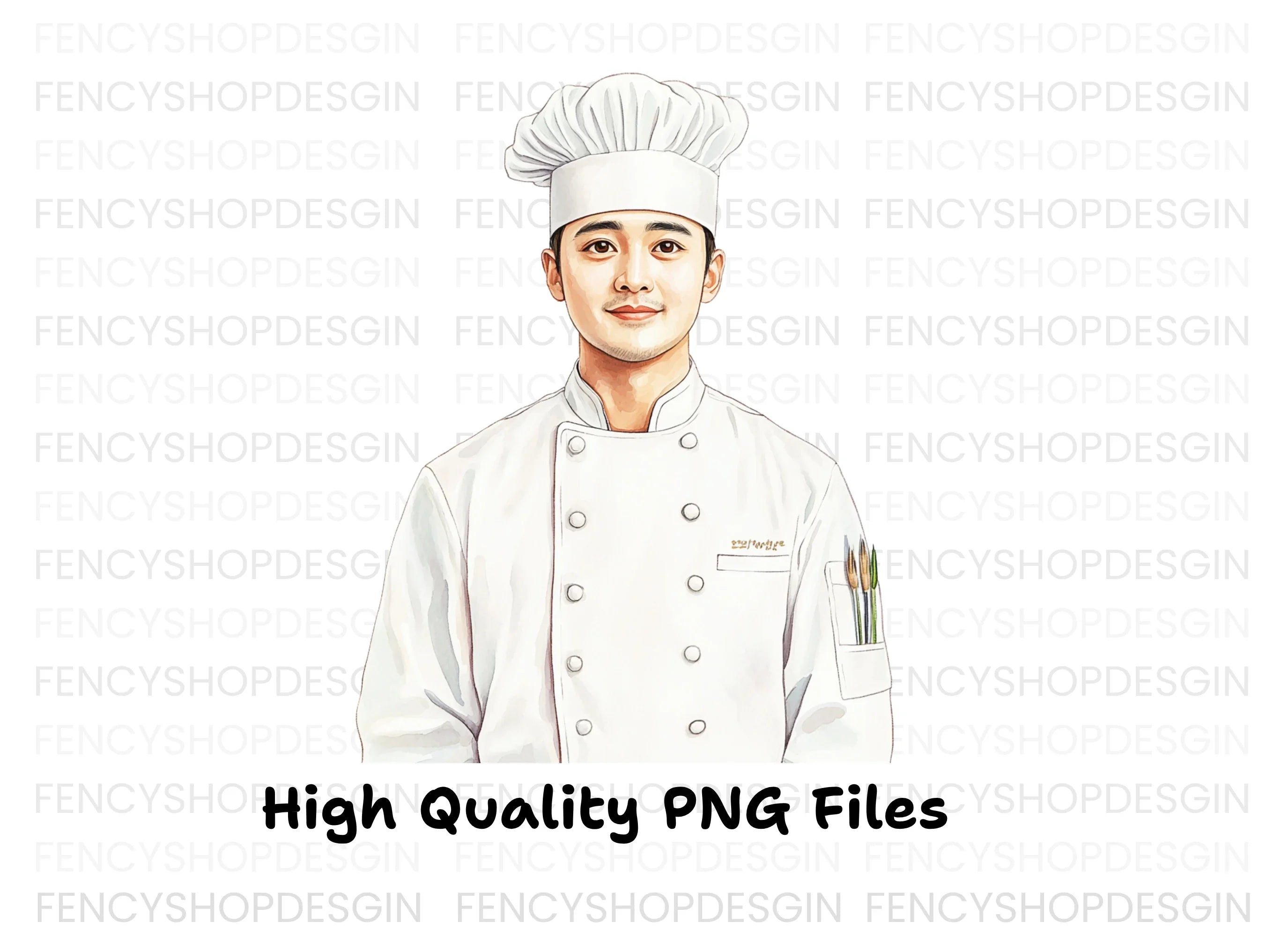 Male Chef Portrait Clipart Bundle