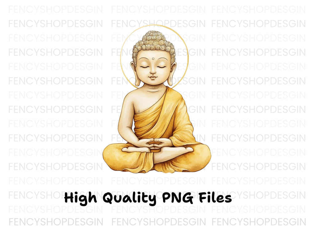 Meditating Buddha with Halo Clipart Bundle