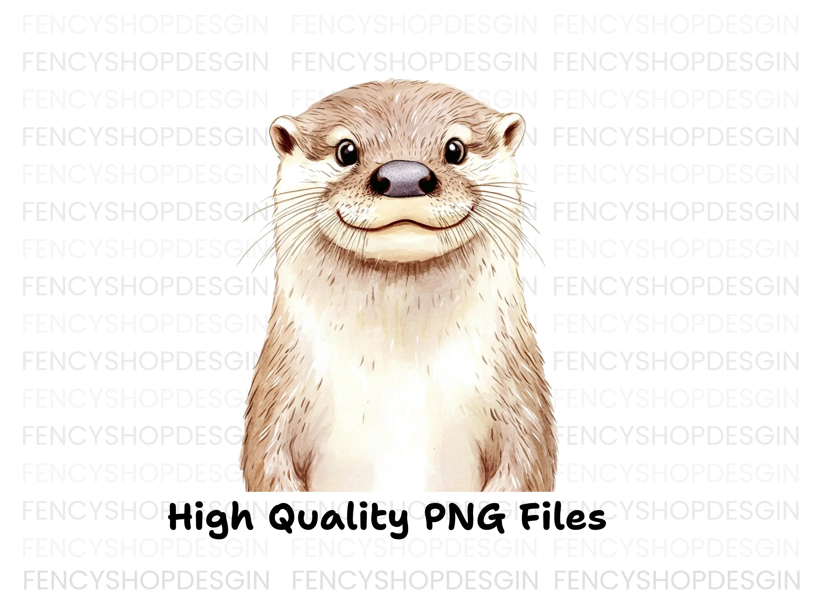 Smiling Otter Faces Clipart Bundle