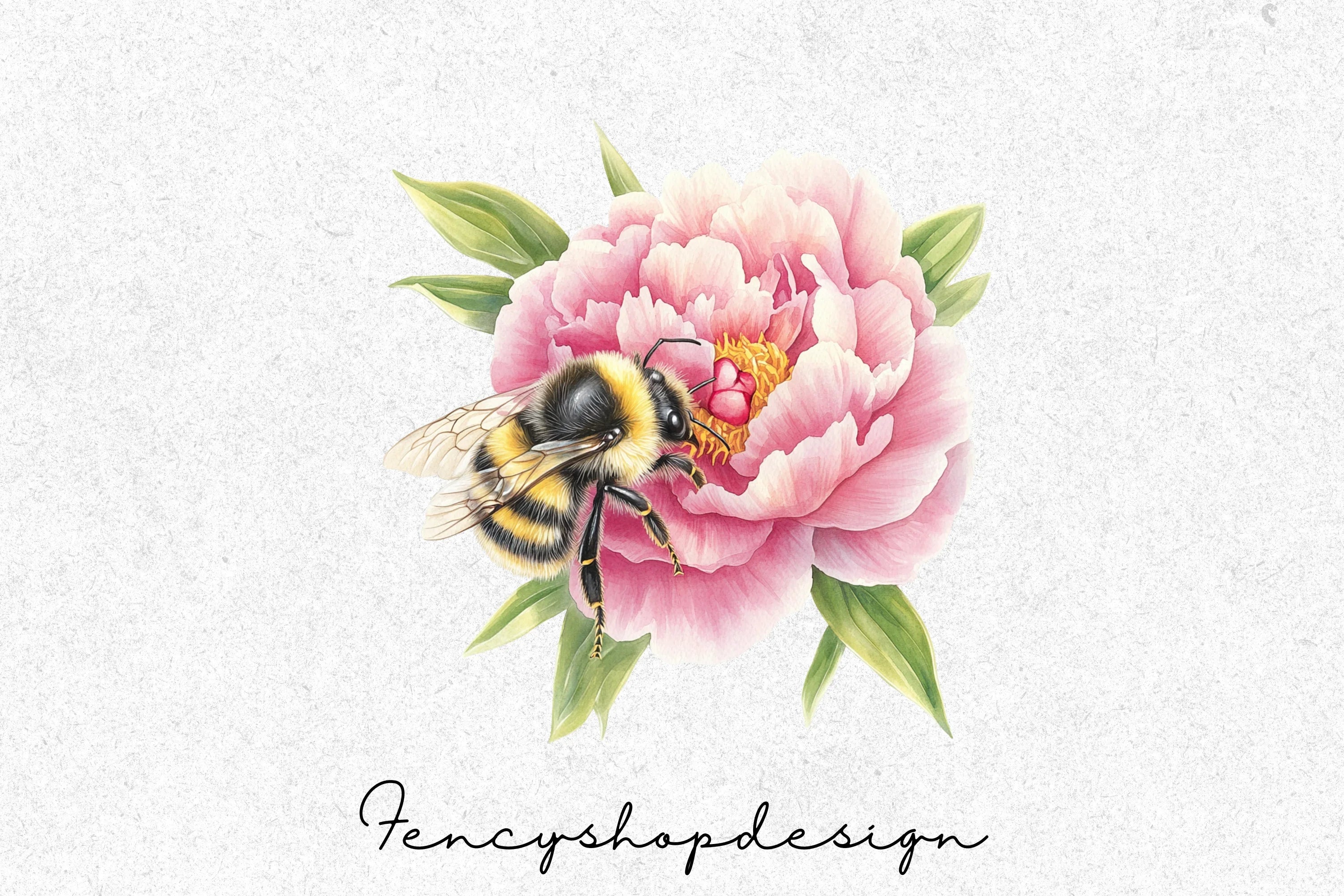 Bumblebee Flower Clipart Bundle