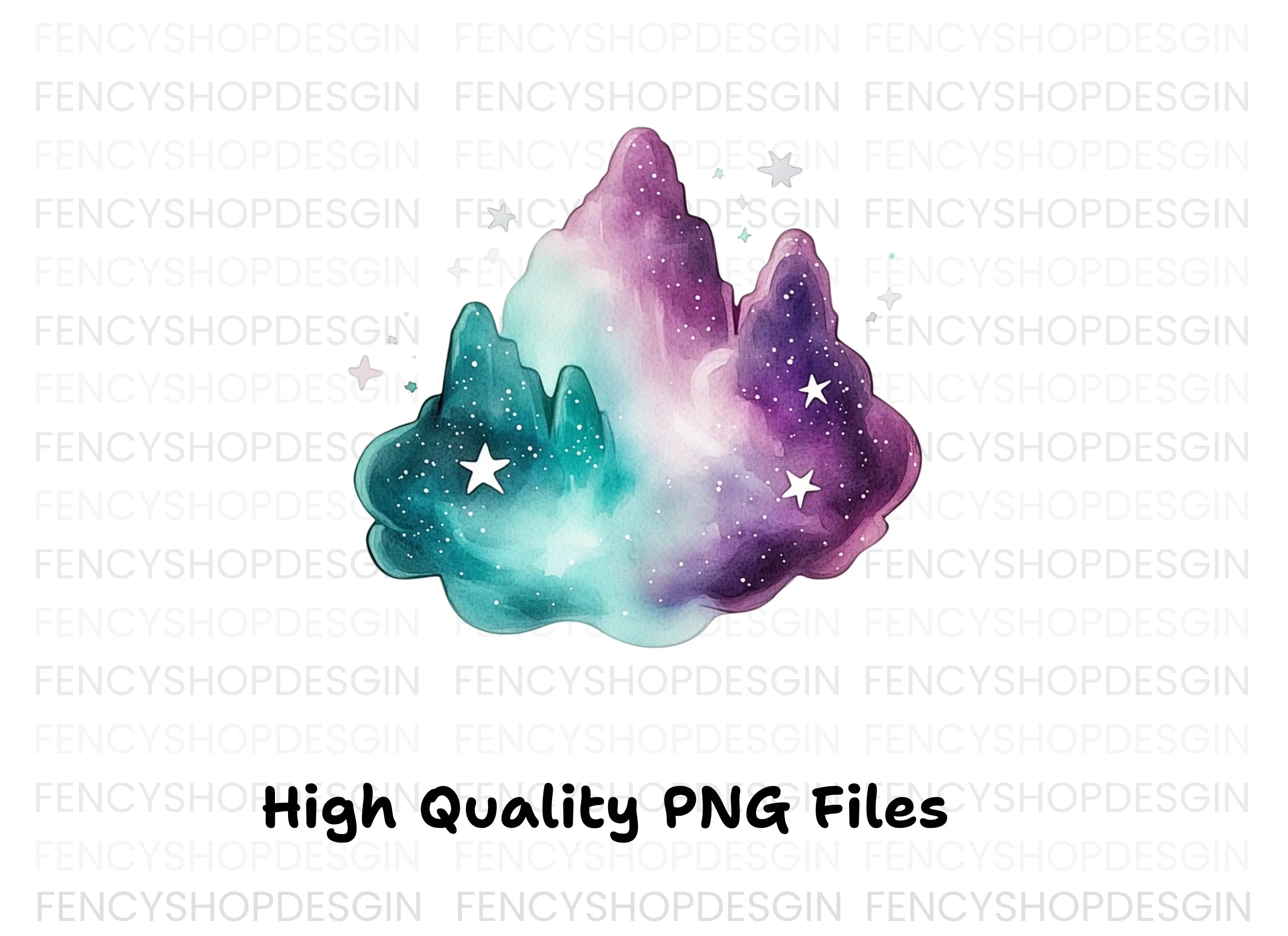 Galaxy Starry Cloud Clipart Bundle