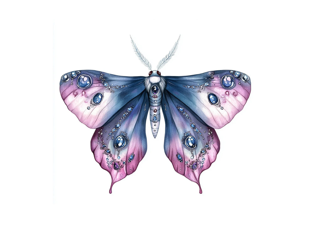 Jeweled Moth Clipart Bundle