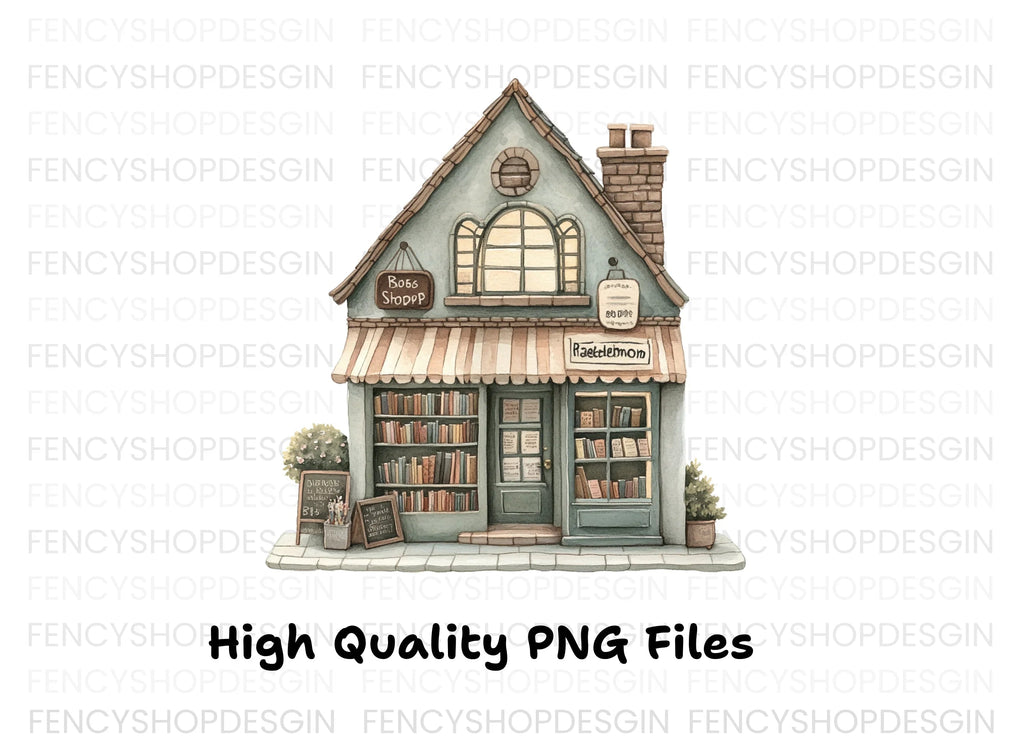Charming Bookstore Clipart Bundle