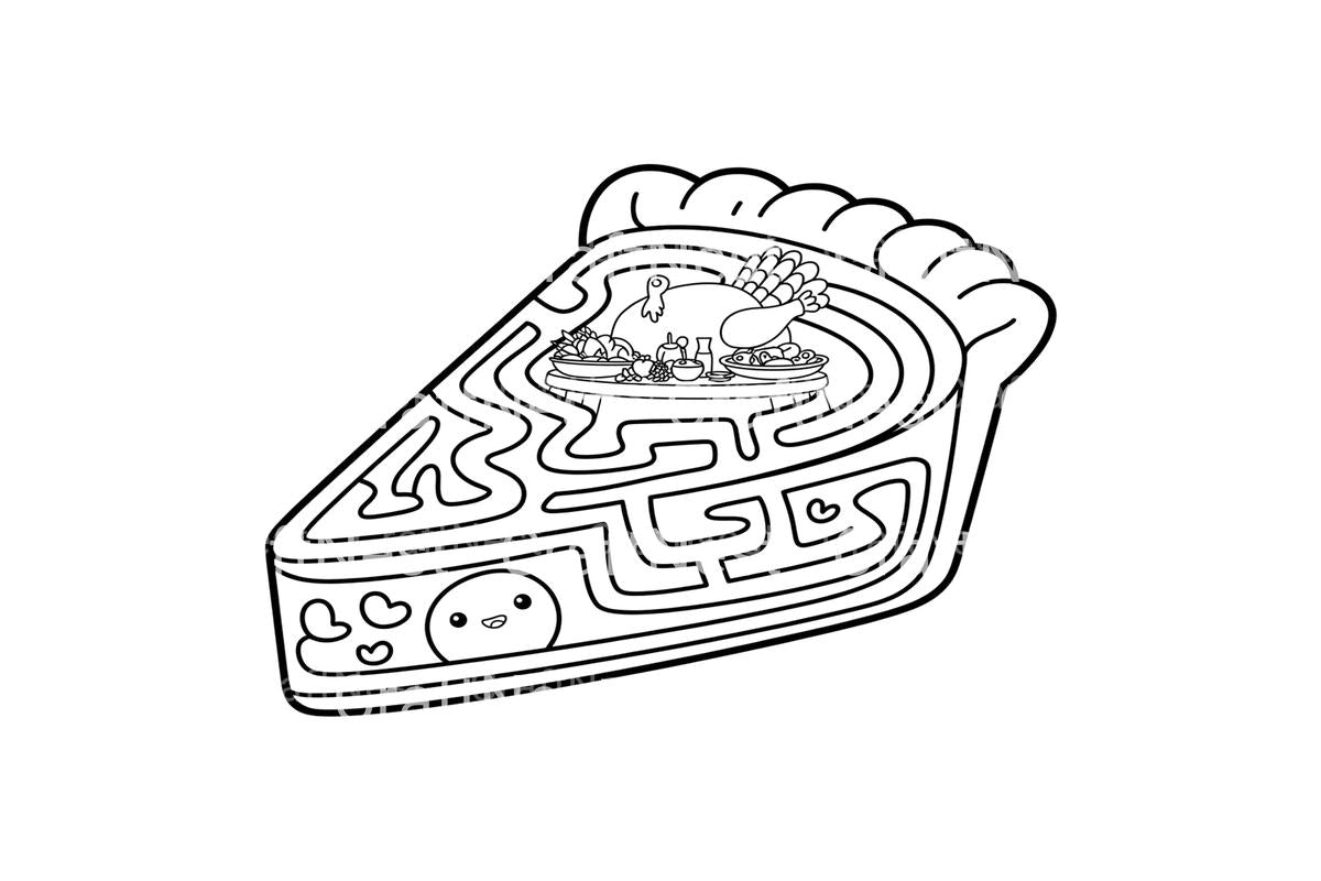 Thanksgiving Pie Maze Fun Coloring Books