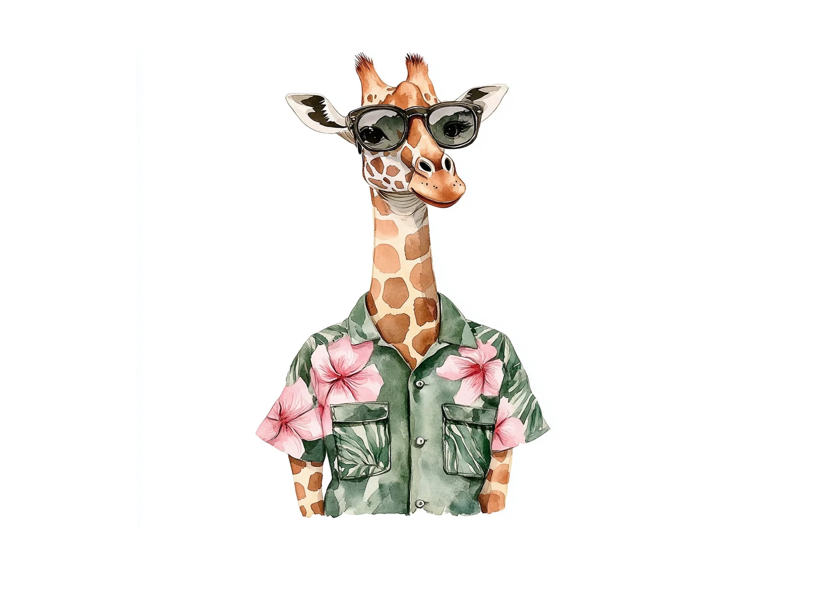 Cool Giraffes with Sunglasses Clipart Bundle