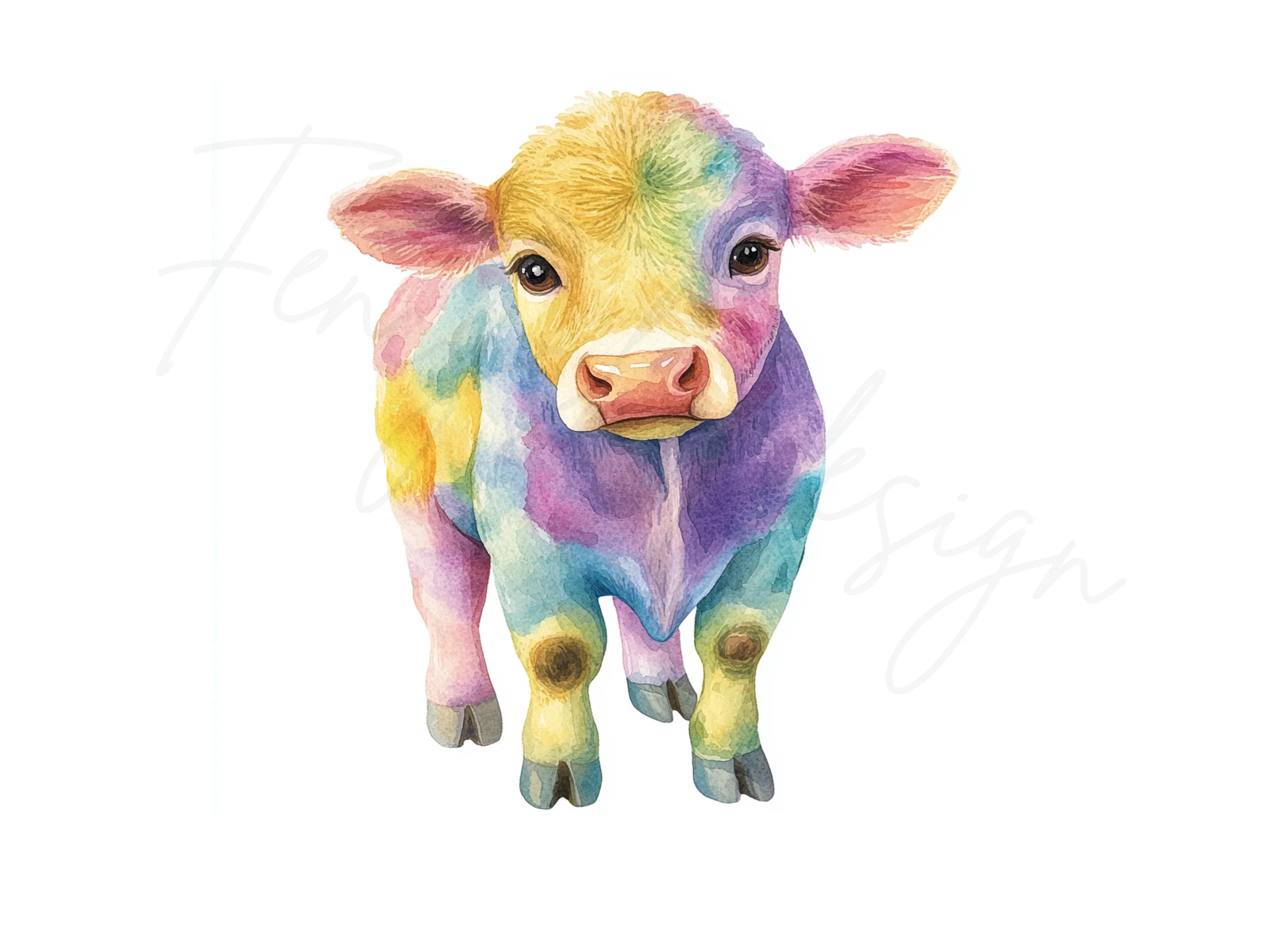 Colorful Cow Clipart Bundle
