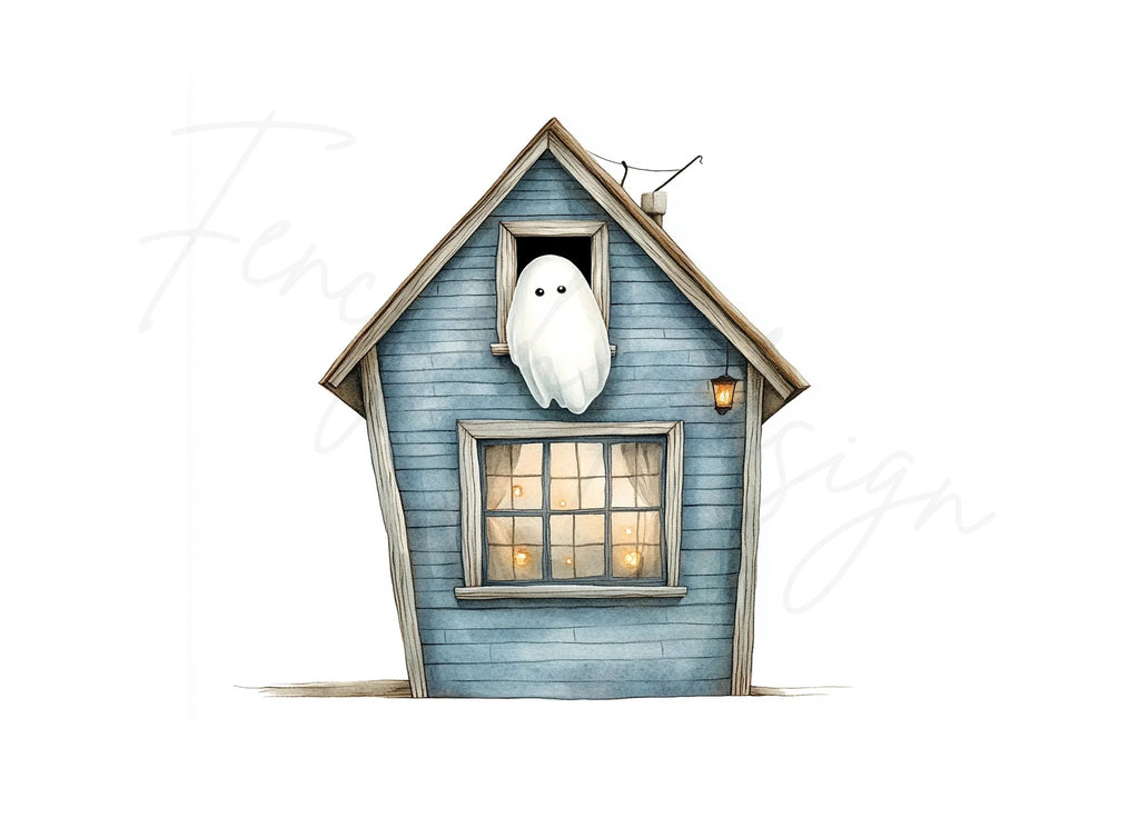 Cute Ghost Haunted House Clipart Bundle