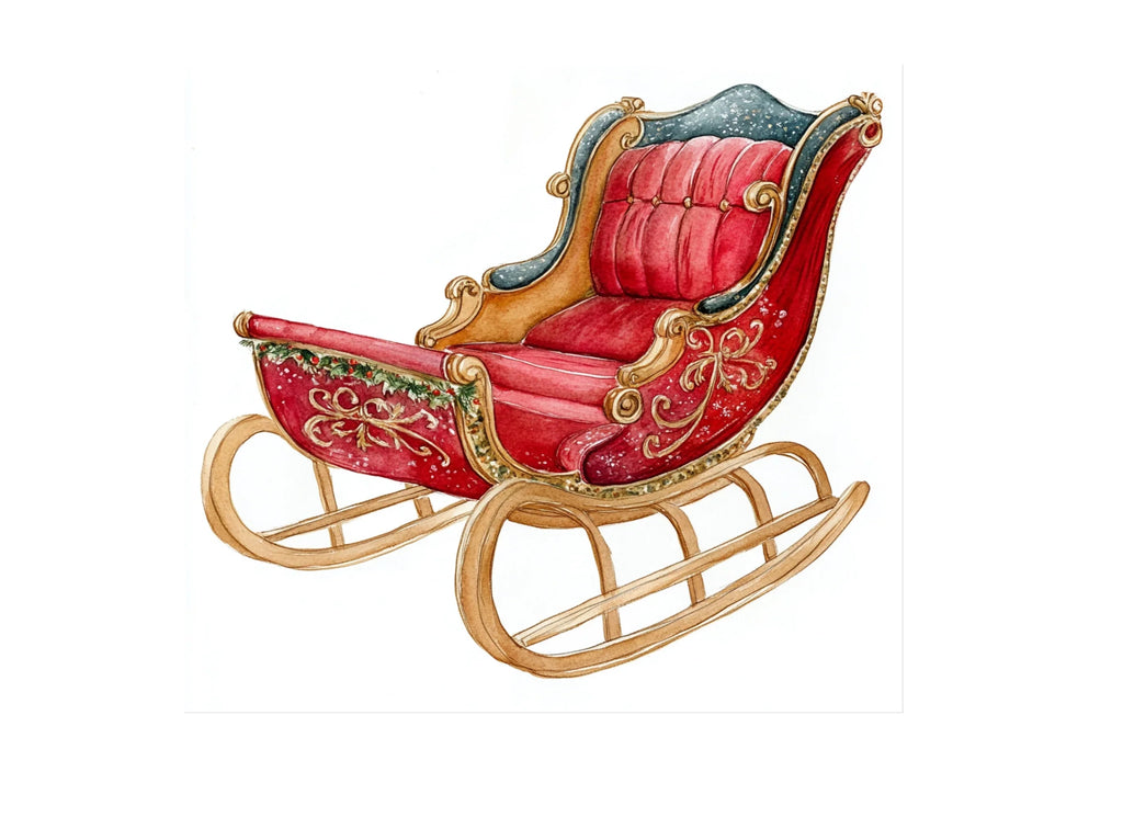 Christmas Sleigh Clipart Bundle