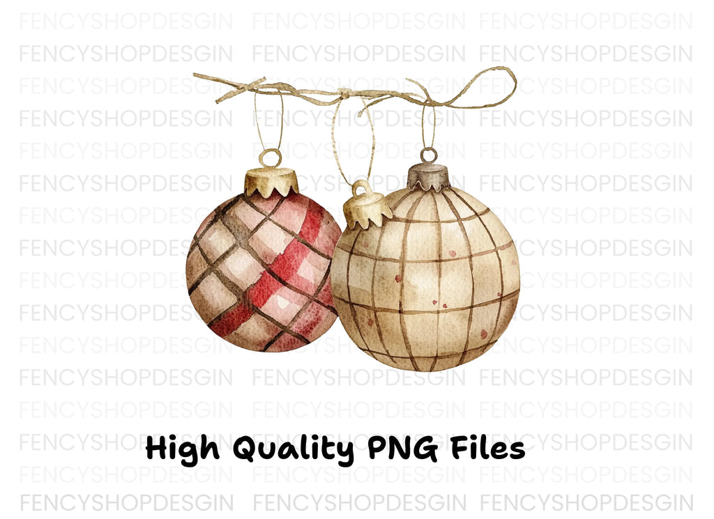 Christmas Ornaments Clipart Bundle