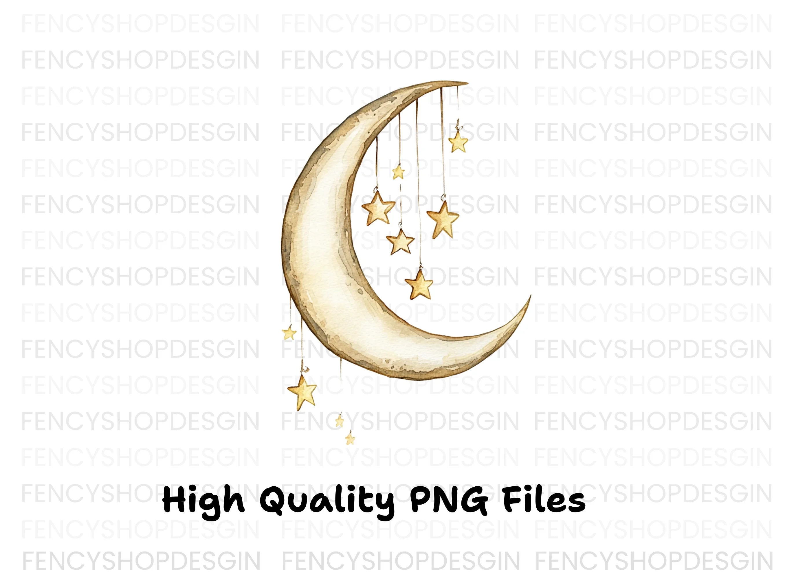 Dreamy Moon and Stars Clipart Bundle