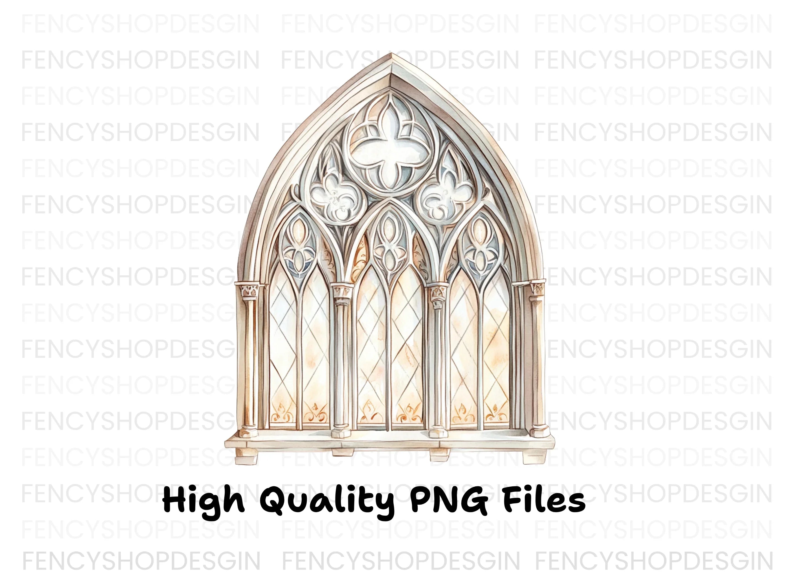 Elegant Gothic Arch Window Clipart Bundle