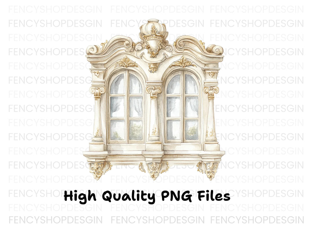 Elegant Baroque Window Clipart Bundle