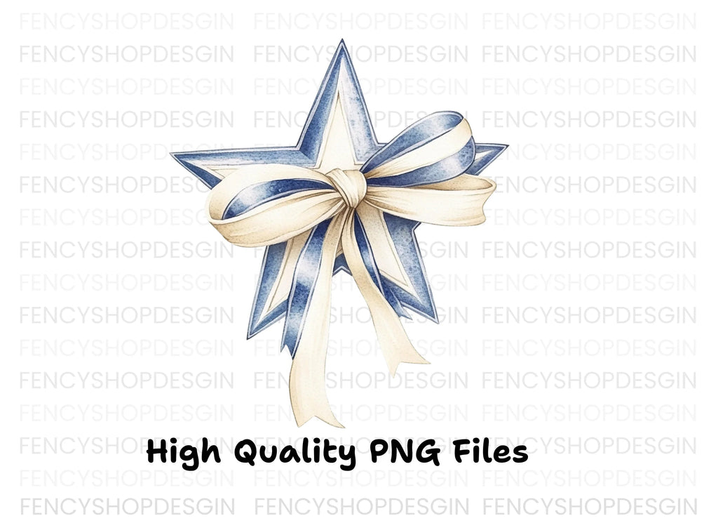 Decorative Star with Ribbon Clipart Bundle