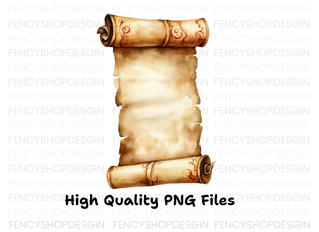 Aged Parchment Scroll Clipart Bundle
