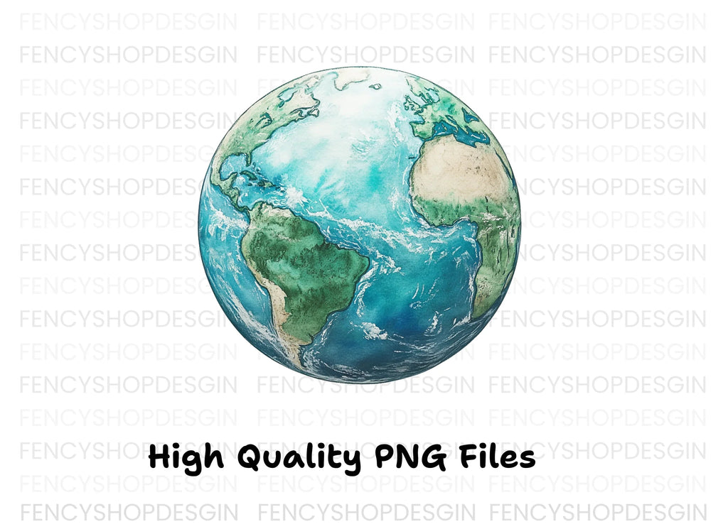 Green and Blue Earth Globes Clipart Bundle