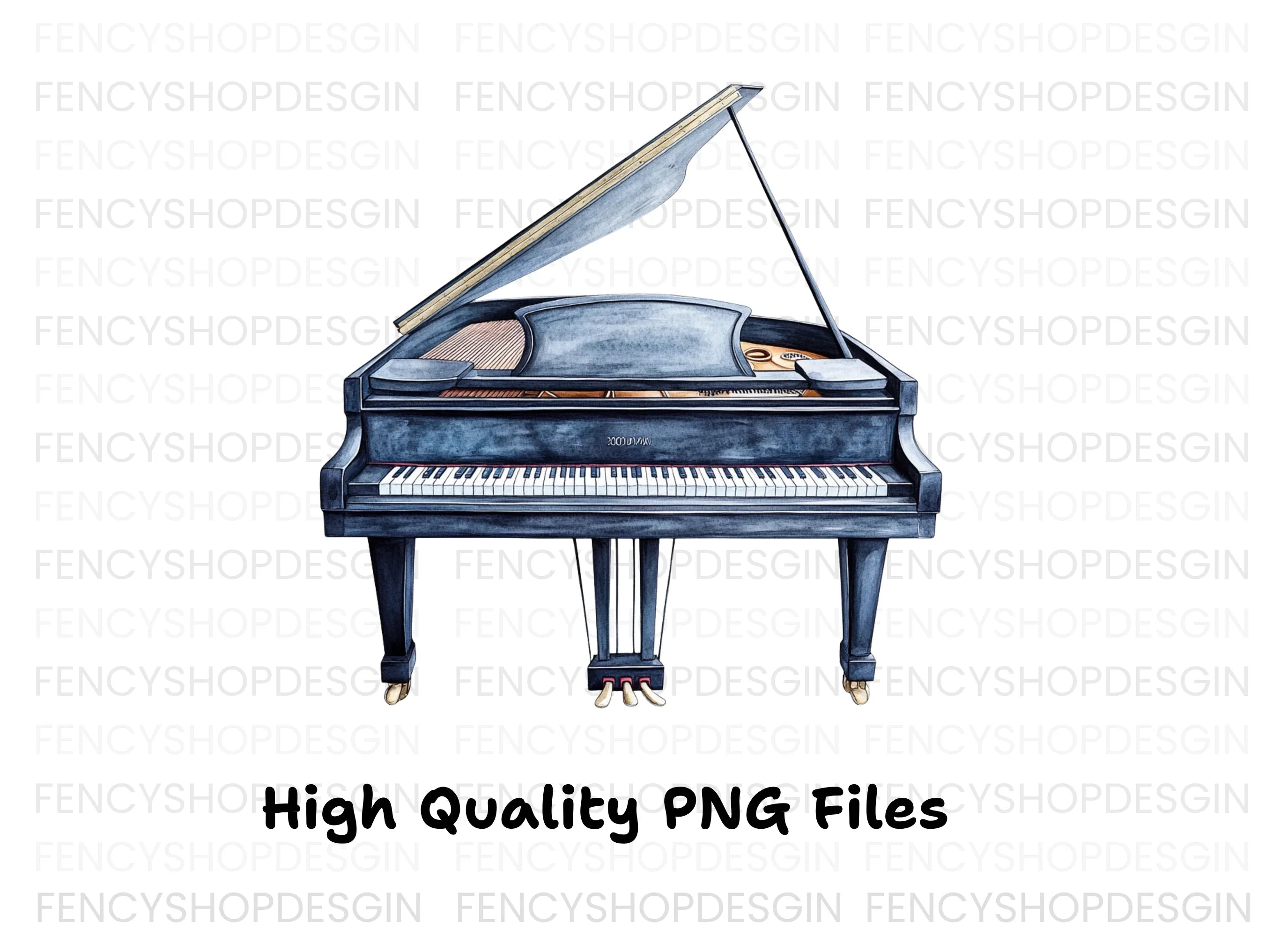 Elegant Grand Piano Clipart Bundle
