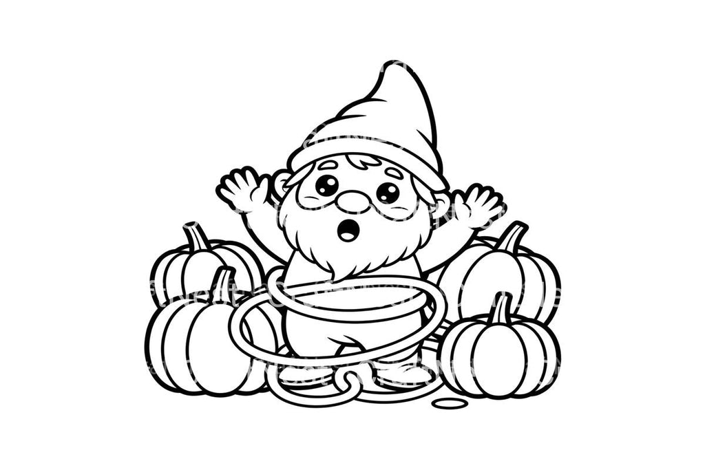 Autumn Gnome Pumpkin Patch Coloring Books