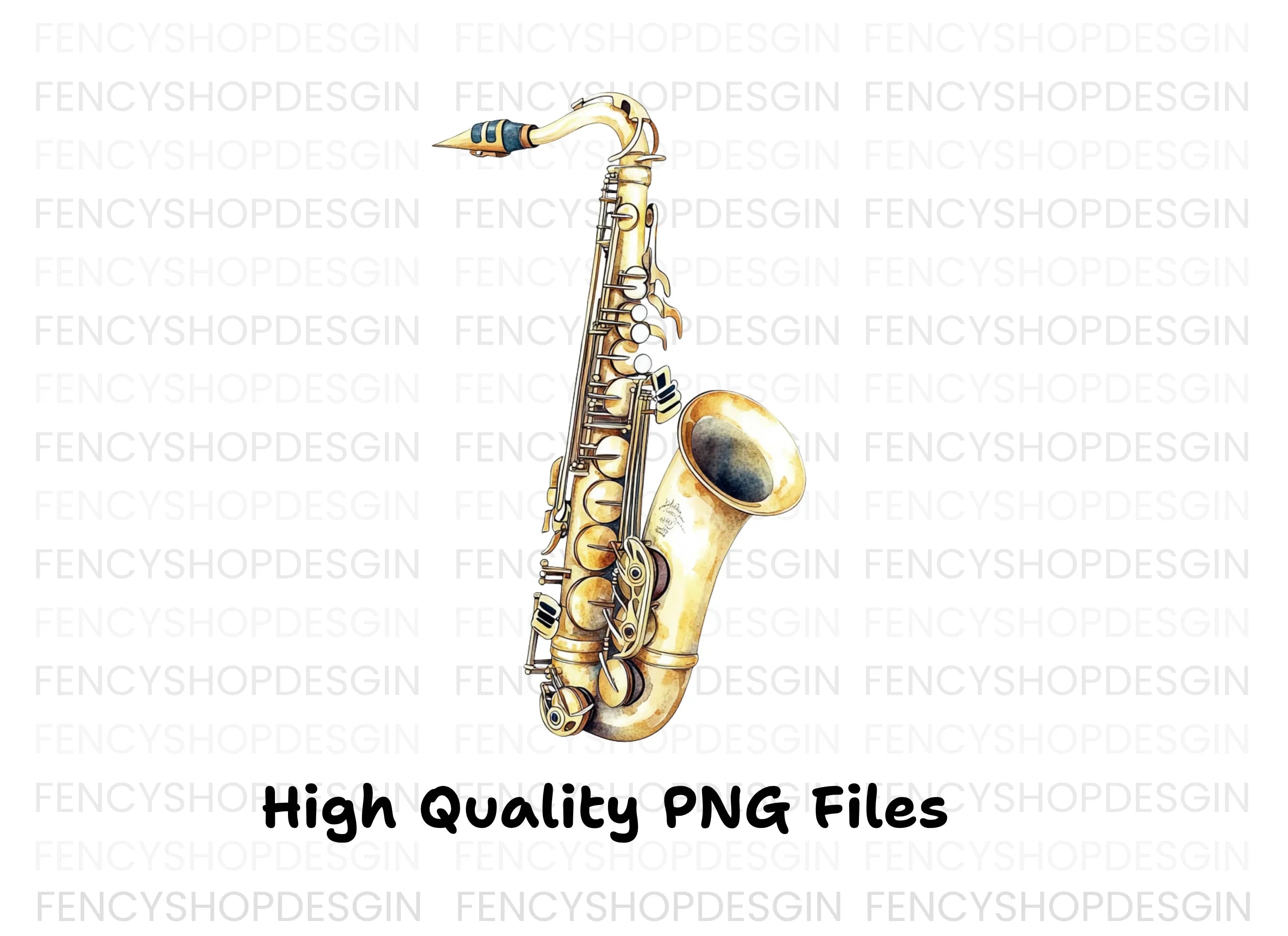 Vintage Saxophone Musical Instrument Clipart Bundle