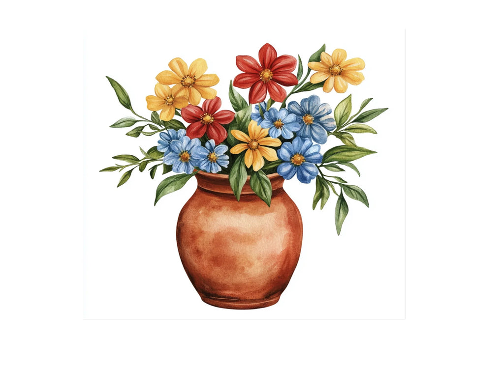 Vibrant Flower Vase Clipart Bundle