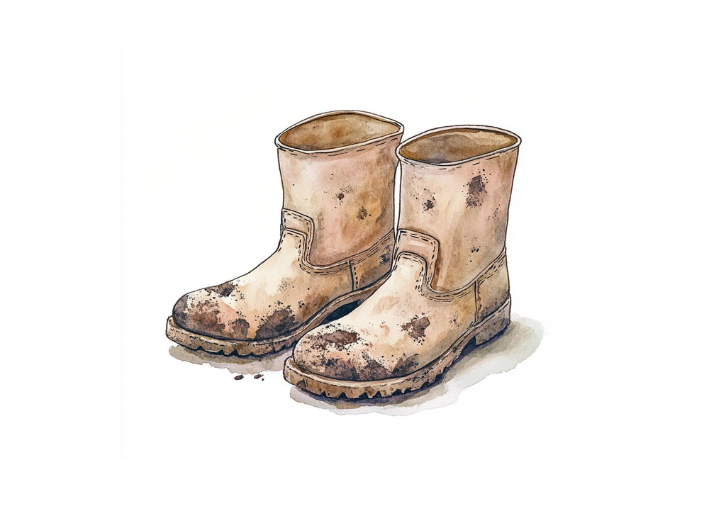 Muddy Work Boots Clipart Bundle