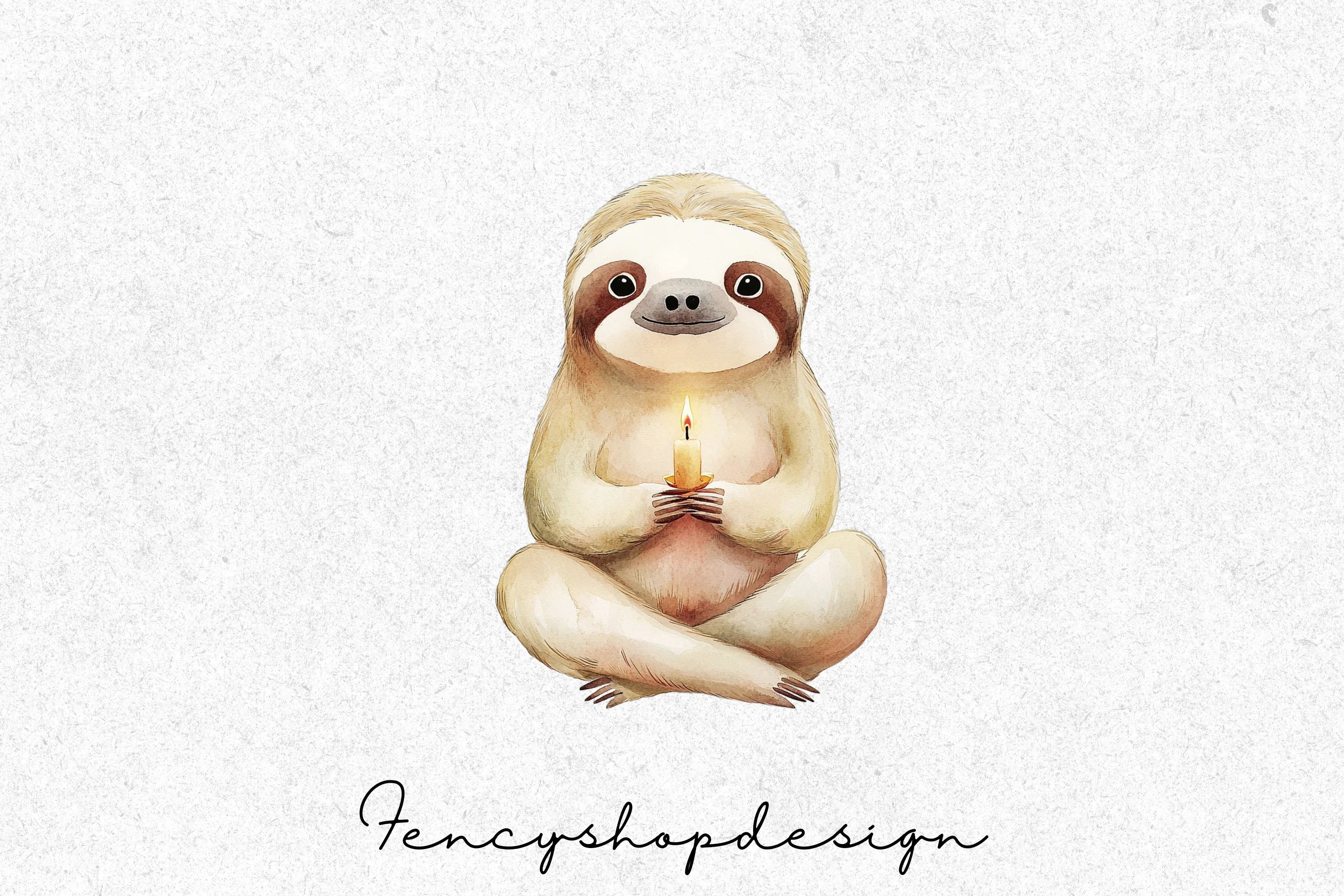 Meditating Christmas Sloths Clipart Bundle