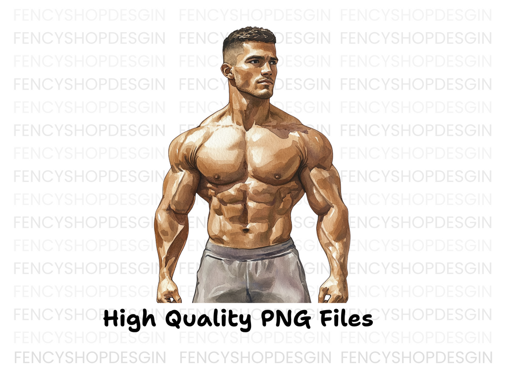 Muscular Bodybuilders Clipart Bundle