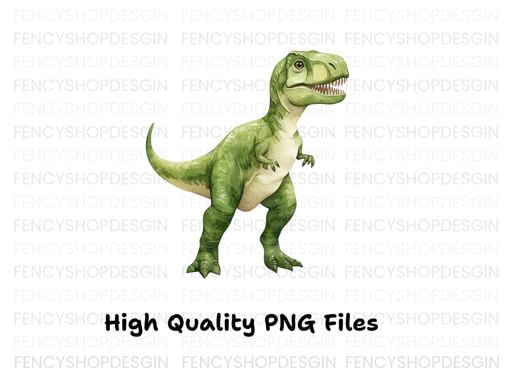 Green Rex Dinosaur Clipart Bundle
