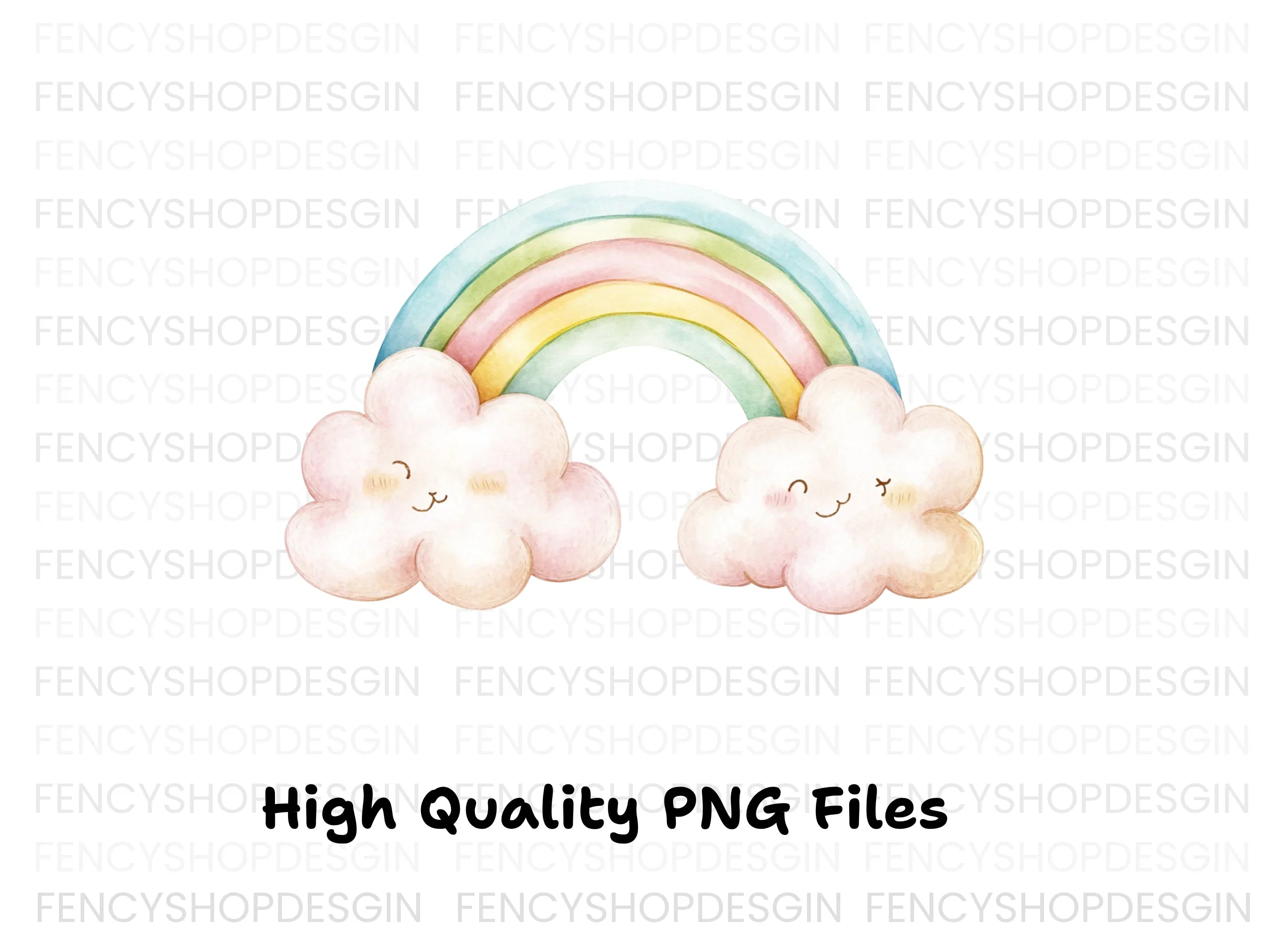 Rainbows and Clouds Clipart Bundle
