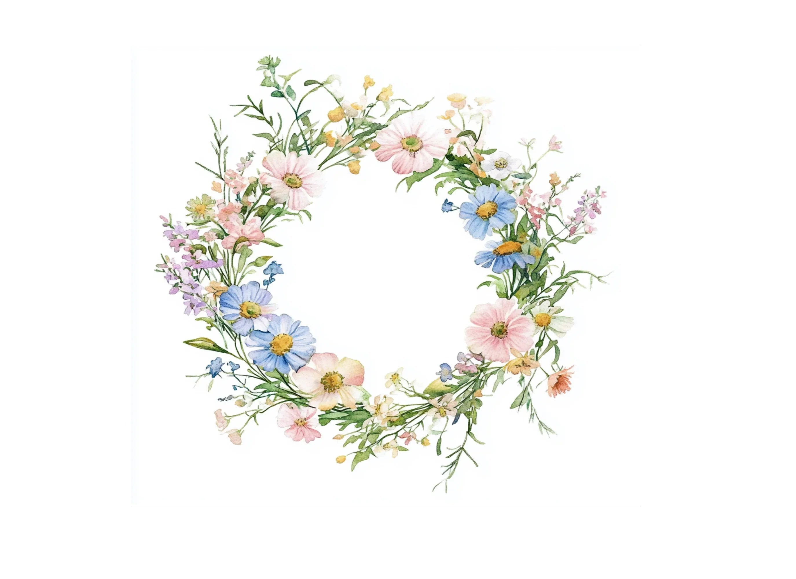 Pastel Floral Wreaths Clipart Bundle