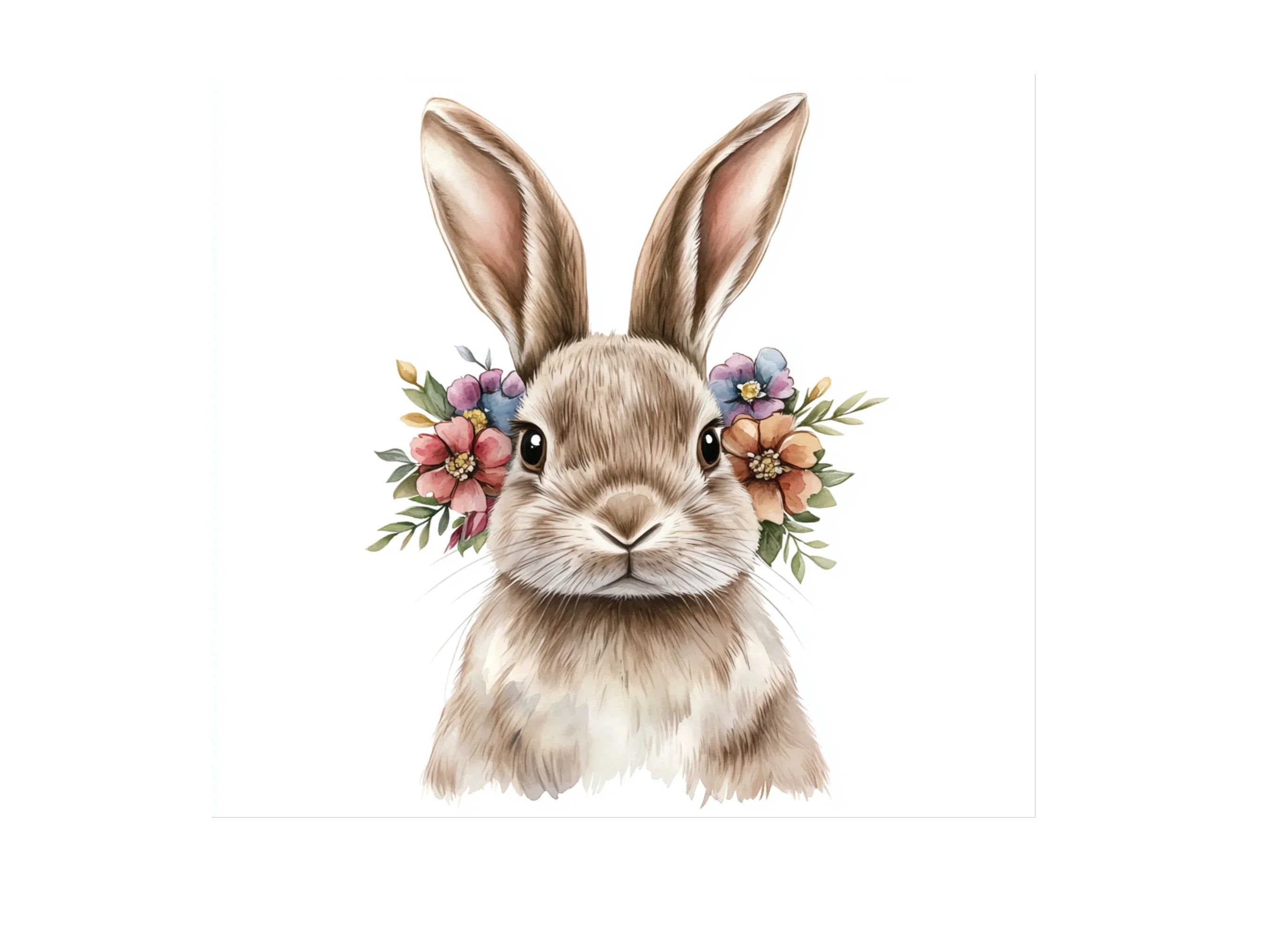 Floral Easter Bunny Clipart Bundle