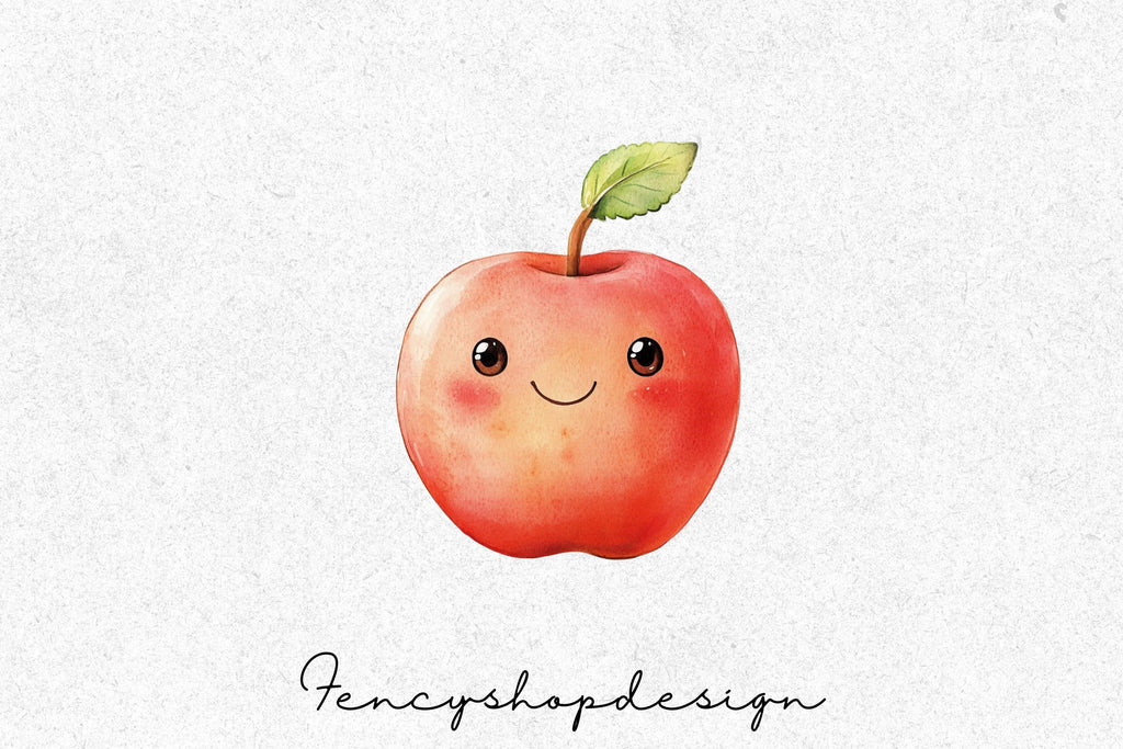 Expressive Apple Faces Clipart Bundle