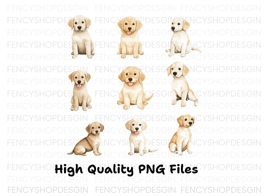 Golden Retriever Puppy Clipart Bundle