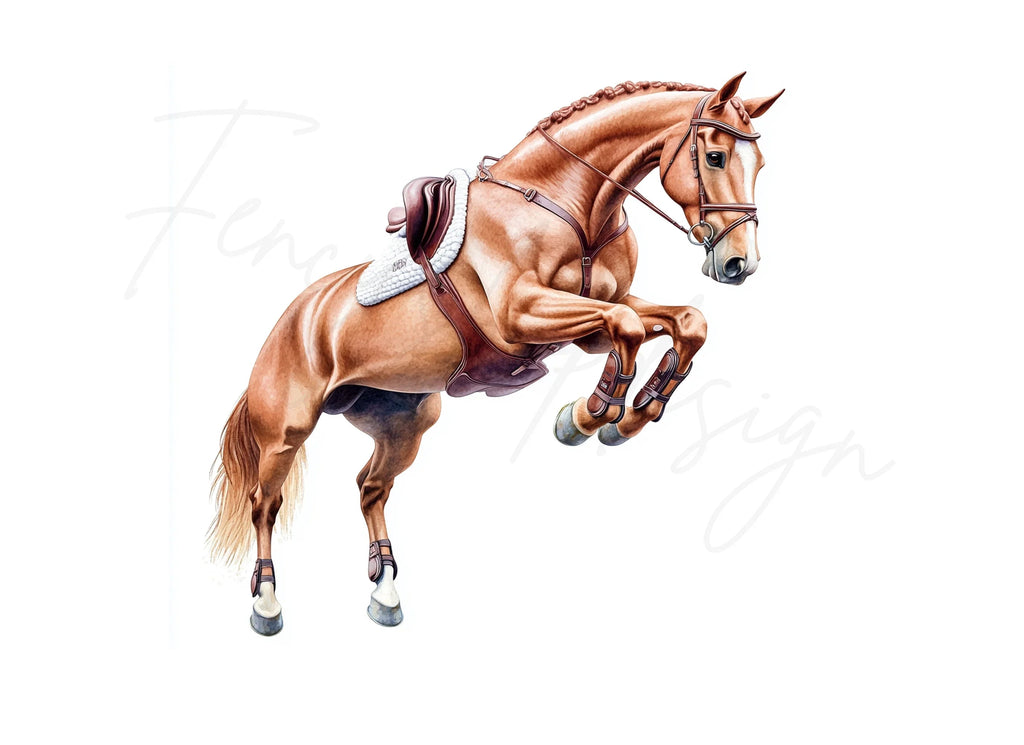 Jumping Horse Equestrian Clipart Bundle