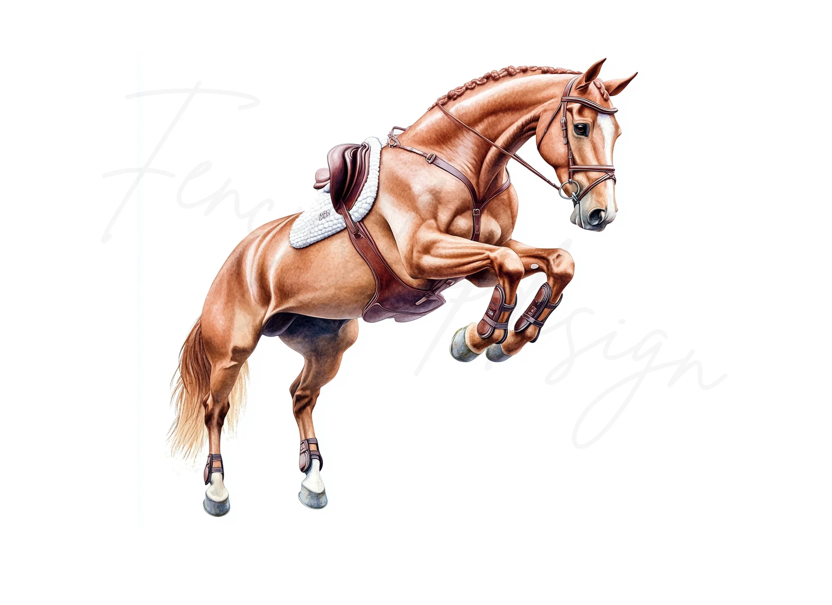 Jumping Horse Equestrian Clipart Bundle