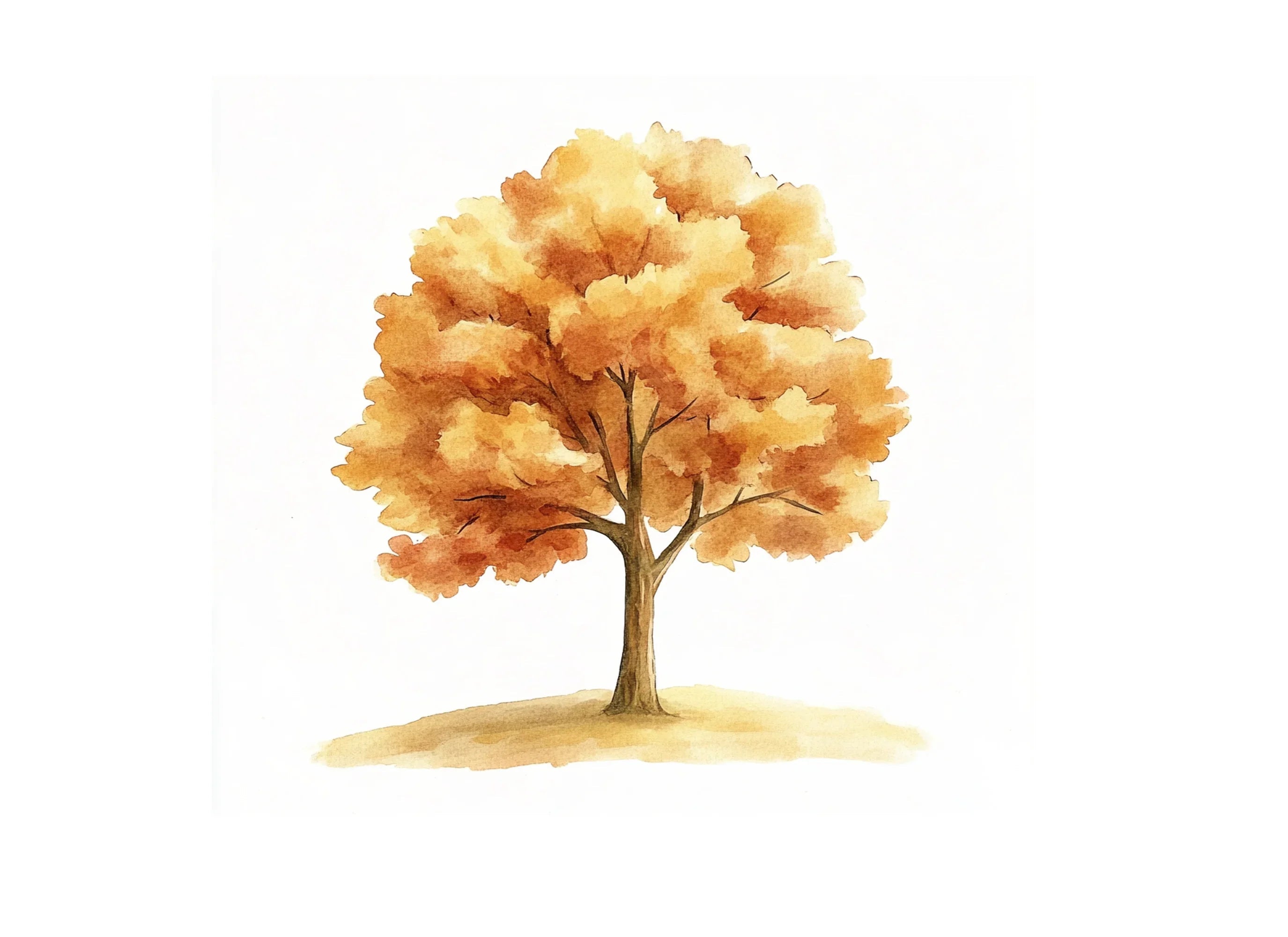Golden Fall Trees Clipart Bundle