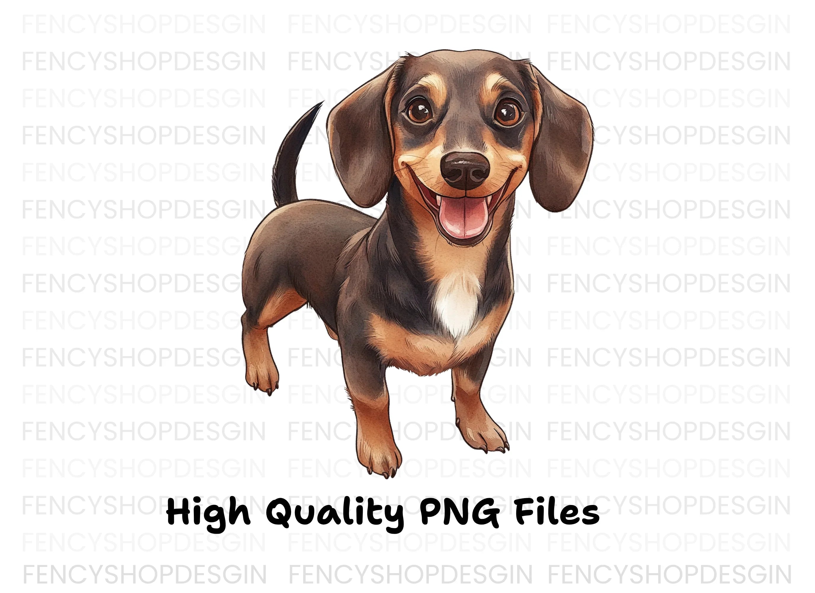Happy Dachshund Puppy Clipart Bundle