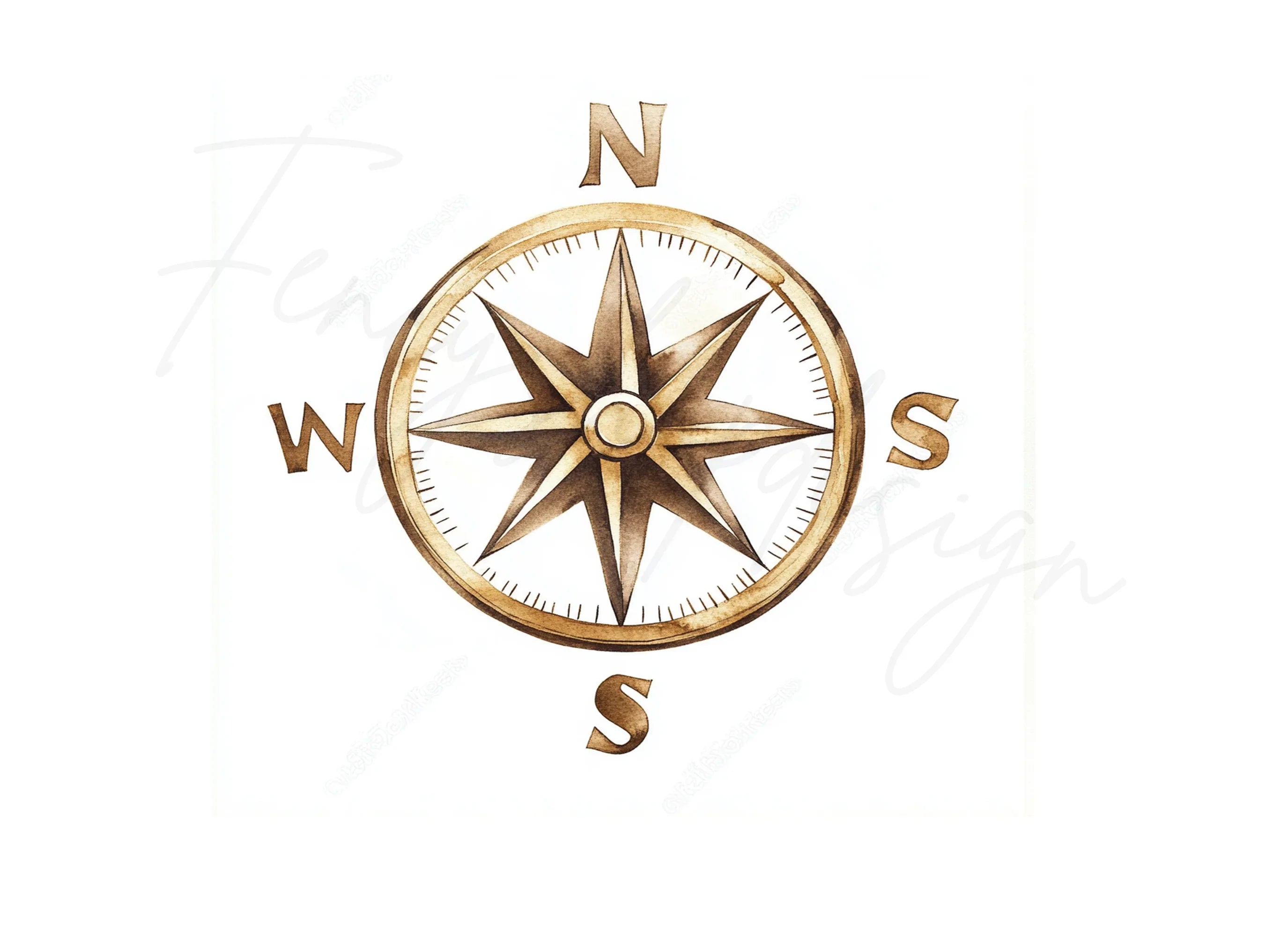 Vintage Compass Rose Clipart Bundle