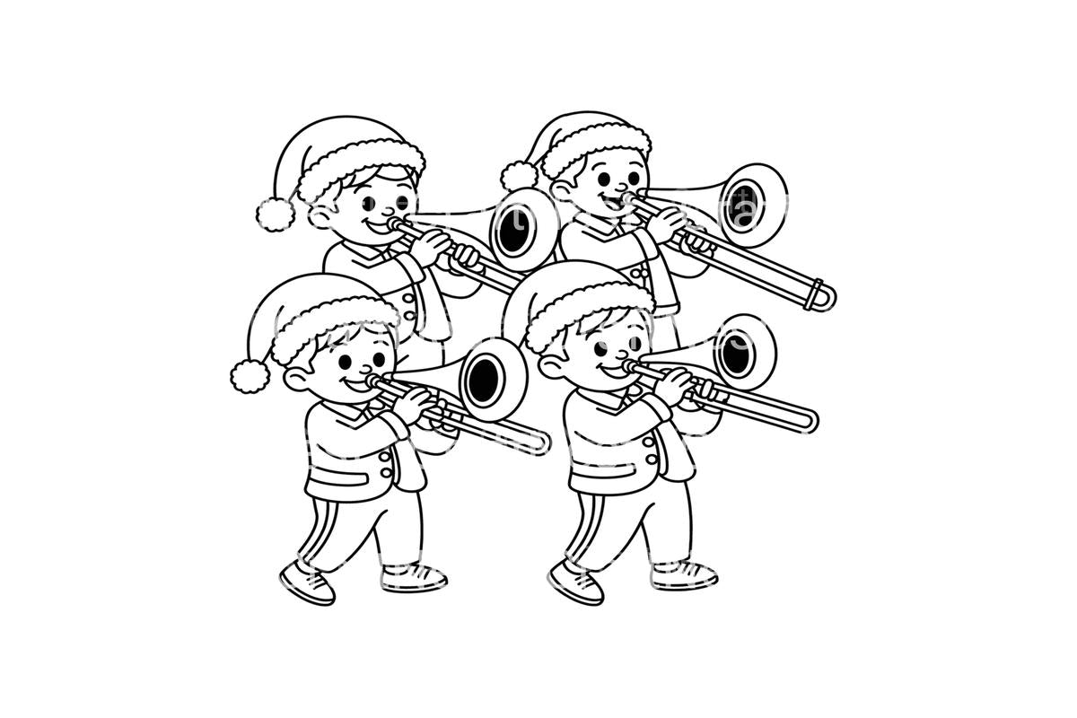 Christmas Stage Elf Musicians Coloring Books