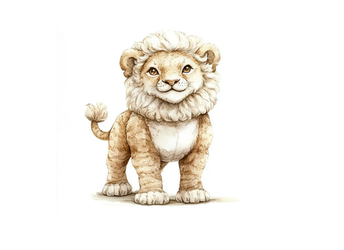 Adorable Baby Lion Clipart Bundle