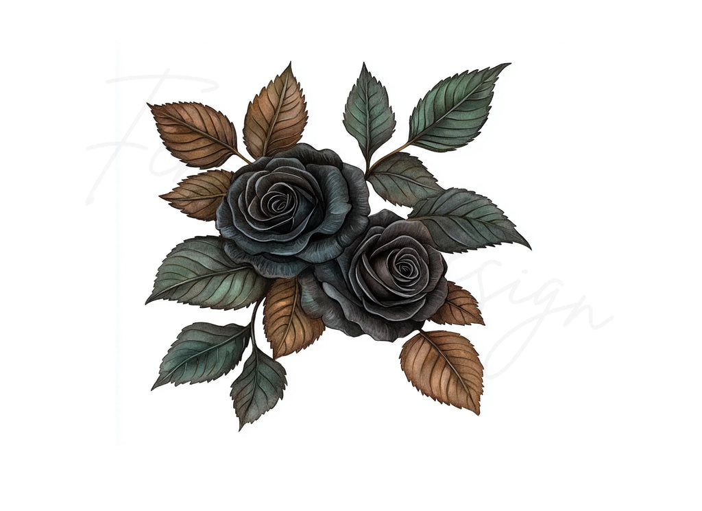 Dark Romantic Rose Bouquets Clipart Bundle
