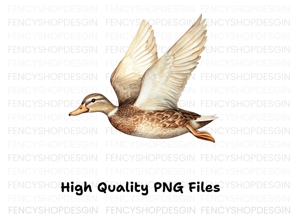 Graceful Flying Duck Clipart Bundle