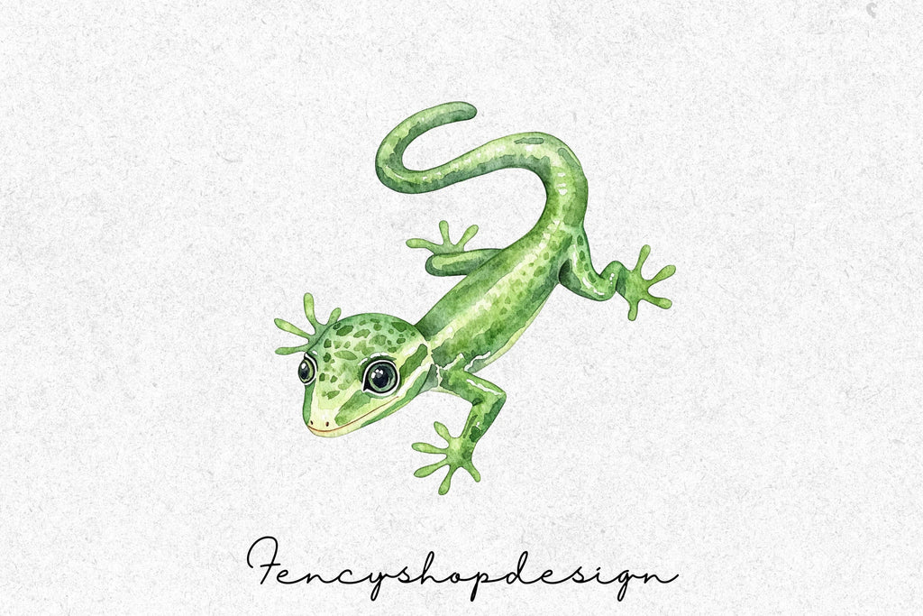 Cute Gecko Clipart Bundle