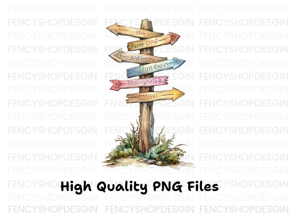 Wooden Signpost Clipart Bundle