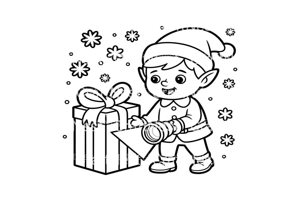Christmas Elffor Kids Coloring Books